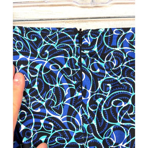 Sport Haley Womens 10 Blue Green Paisley Navy Tennis Golf Athletic Skort Skirt - Picture 4 of 5